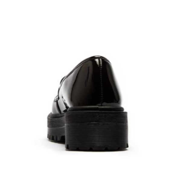 !! RESTOCKED !! Black Patent Leather Chunky Sole Loafers - Picture 4 of 12